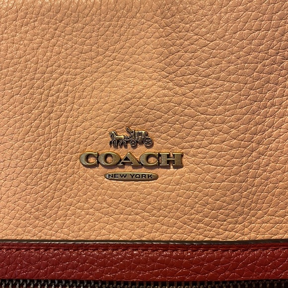 Authentic COACH PURSE Peach and wine colored. - Picture 2 of 11